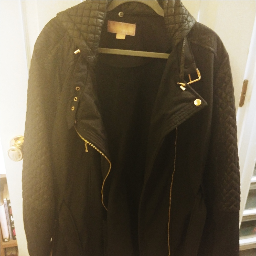 Plus Size MICHAEL KORS ASYMMETRICAL BELTED COAT